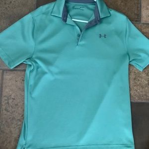 Under Armour golf polo. Size medium. Color teal/green